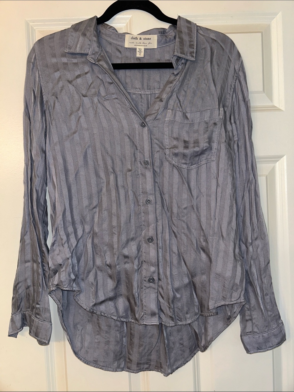 cloth & stone Slate Gray Striped Button-Down Shirt